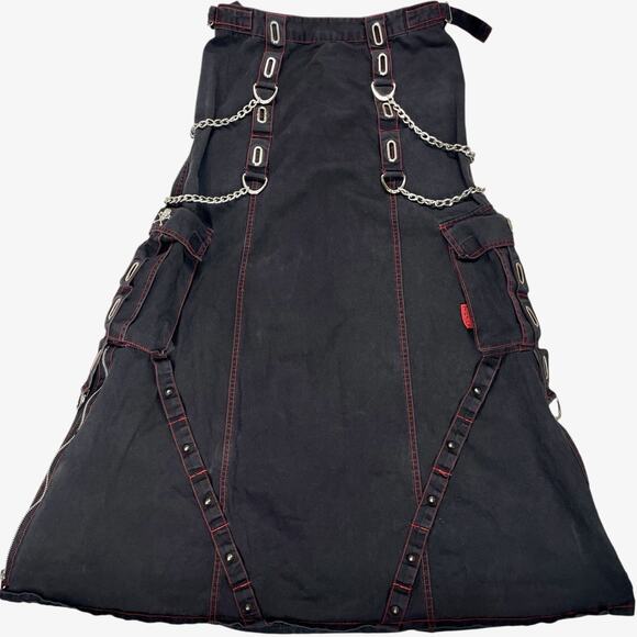 Tripp nyc Dresses & Skirts - Y2K Tripp NYC Cargo Maxi Skirt Sz M Chains Studs Punk Grunge Mall Goth Utility
